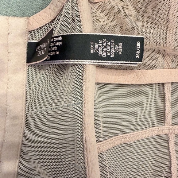 Y2K Victoria's Secret Dusty Rose & Gold Lace Embroidered Bustier - Picture 4 of 4